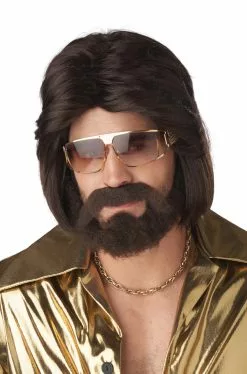 Sexy 70's Man Adult Wig Beard And Moustache