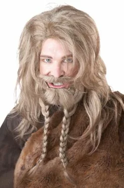 Viking Costume Wig And Beard (Dirty Blonde)