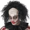 Clown Pattern Baldness Bald Cap Adult Wig (Black) -Ghost Couture Store 70945 full 1