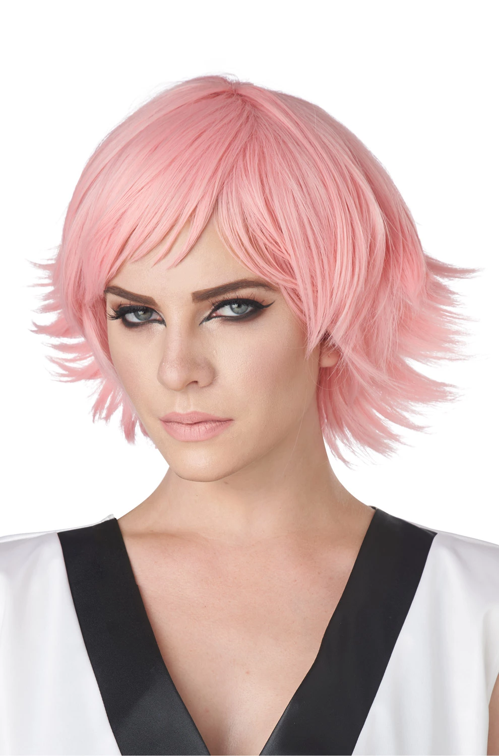 Feathered Cosplay Adult Wig (Rose Pink) 3 Feathered Cosplay Adult Wig (Rose Pink)