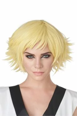 Feathered Cosplay Adult Wig (Yellow)