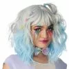 Pastel Textured Long Bob Adult Wig (Gray/Blue)