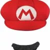 Mario Adult Hat And Moustache -Ghost Couture Store D73781 full 1