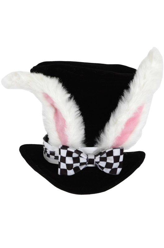 White Rabbit Topper Adult Hat Accessory 3 White Rabbit Topper Adult Hat Accessory