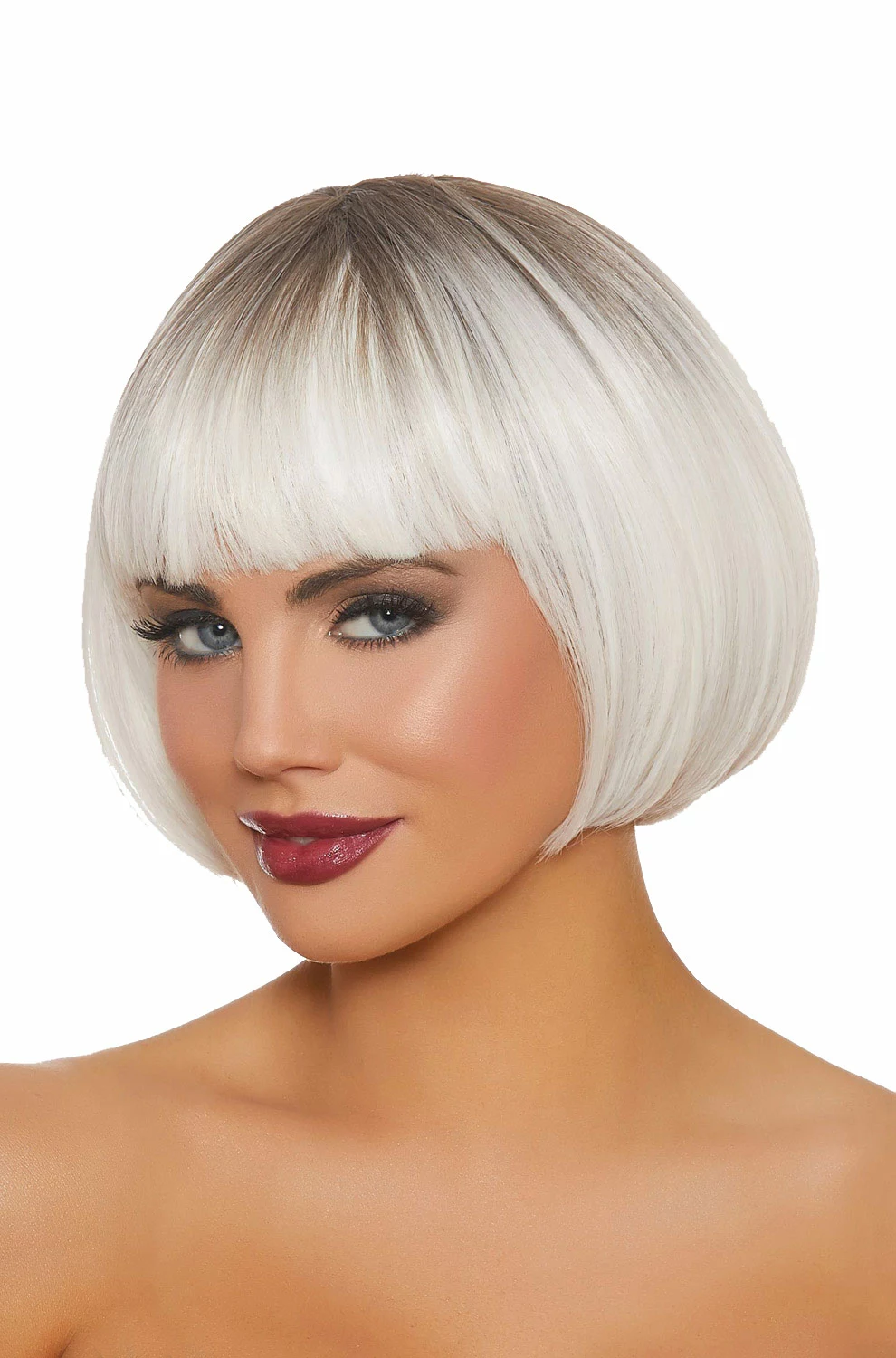Dip Dye Short Bob Wig (White/Grey) 3 Dip Dye Short Bob Wig (White/Grey)