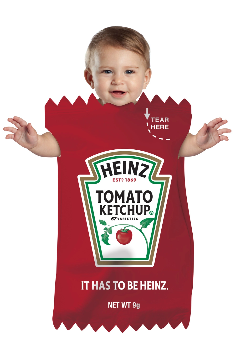Red Heinz Ketchup Packet Bunting Infant Costume 3 Red Heinz Ketchup Packet Bunting Infant Costume