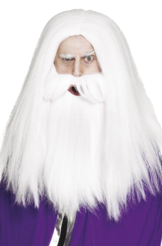 Magician Beard And Wig (White) 3 Magician Beard And Wig (White)